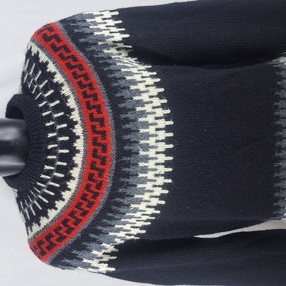 Vintage Peter England Aztec black & white mix blend XL pullover knit sweater - Picture 1 of 7